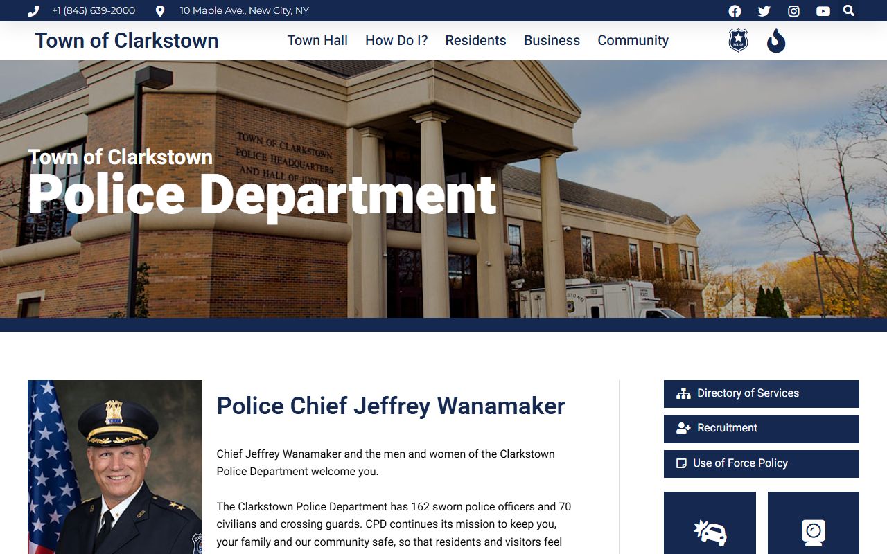 Clarkstown Police Department website for felony records and FOIL requests
