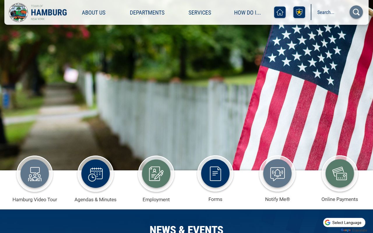 Town of Hamburg official website for felony records information