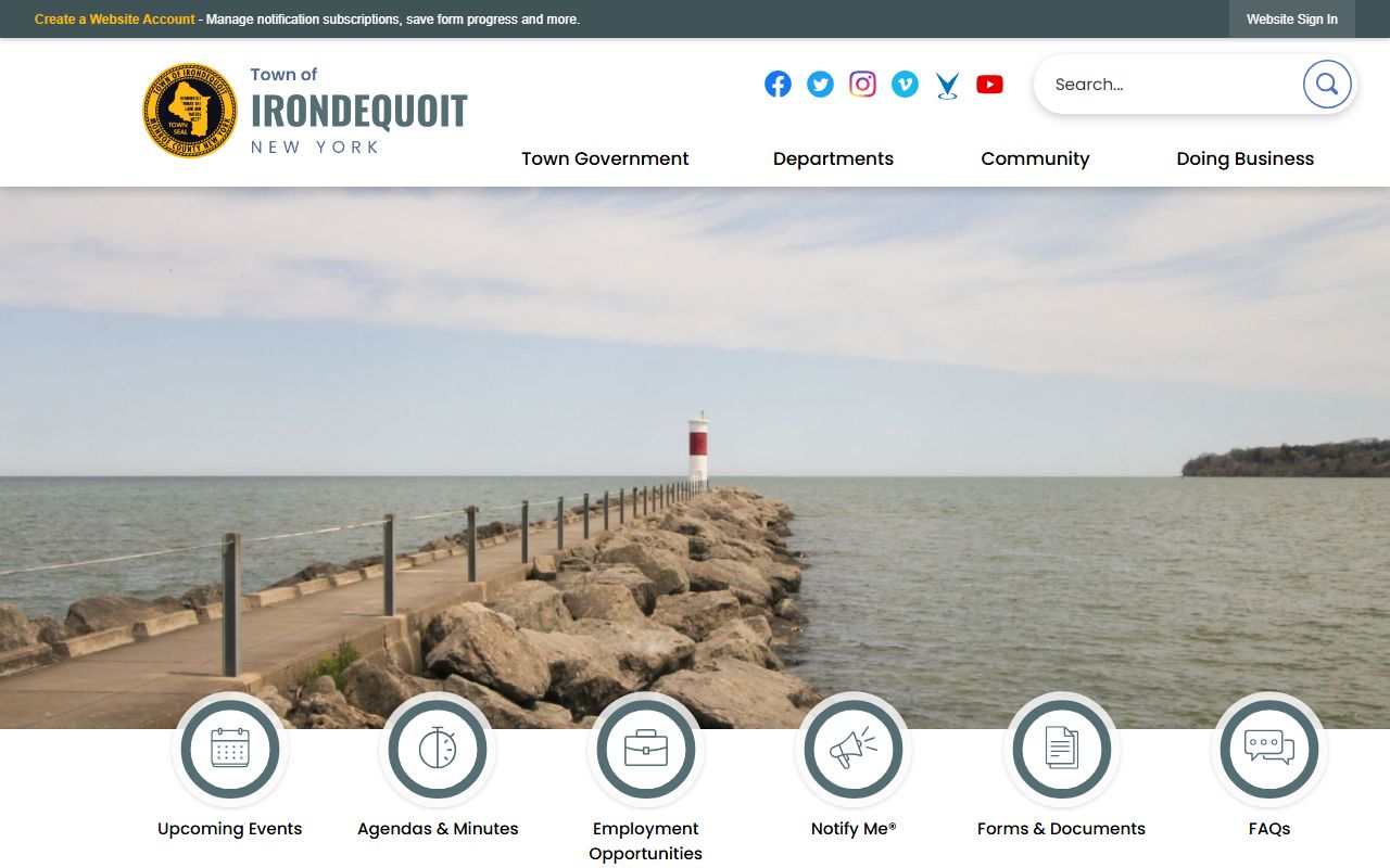 Town of Irondequoit official website for felony records access