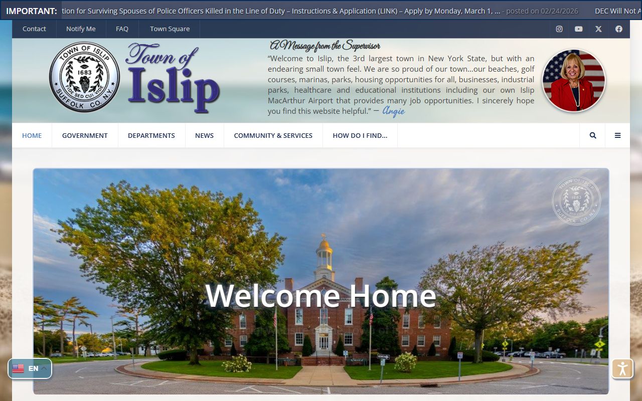 Town of Islip official page for felony records and public safety