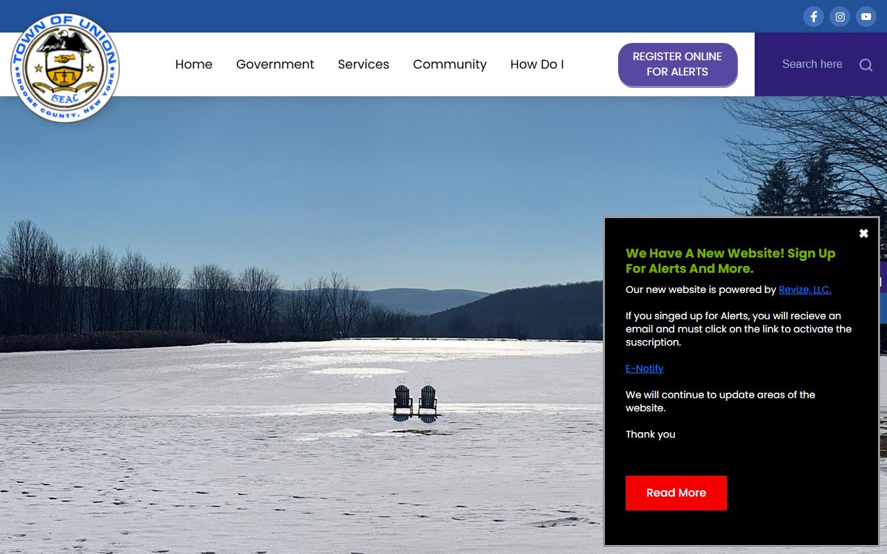 Town of Union official website for felony records information