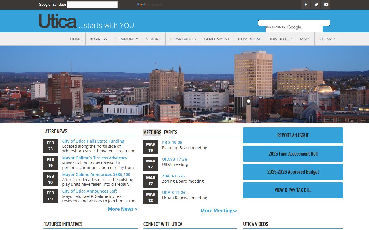 City of Utica official website for felony records access