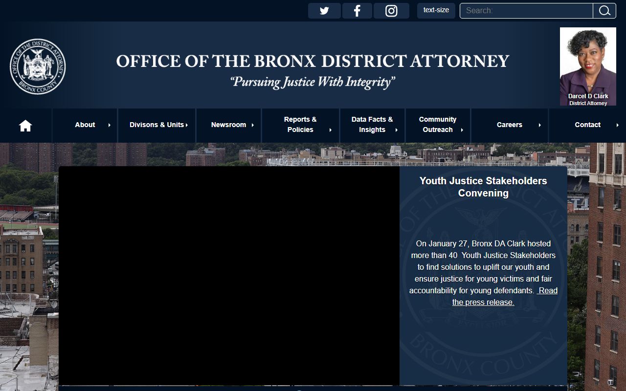 Bronx County District Attorney website for felony prosecution information