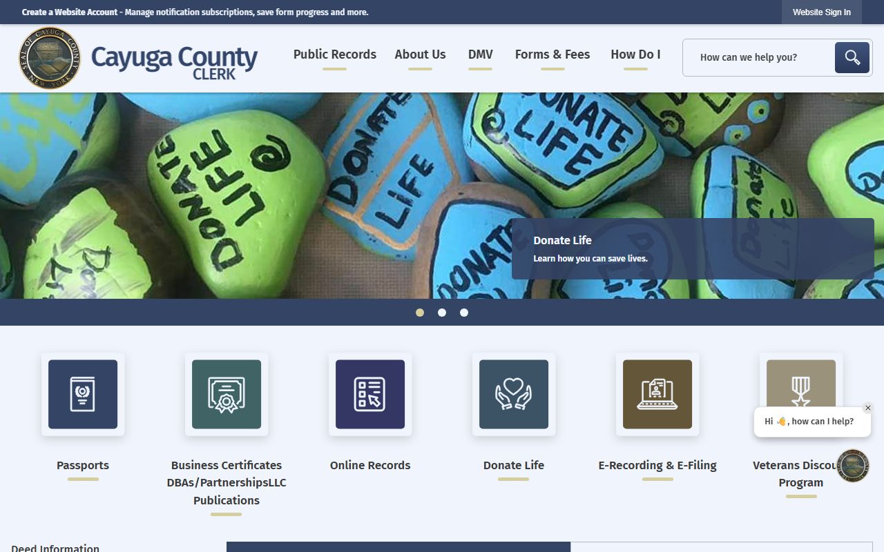 Cayuga County Clerk website for court records access in Auburn