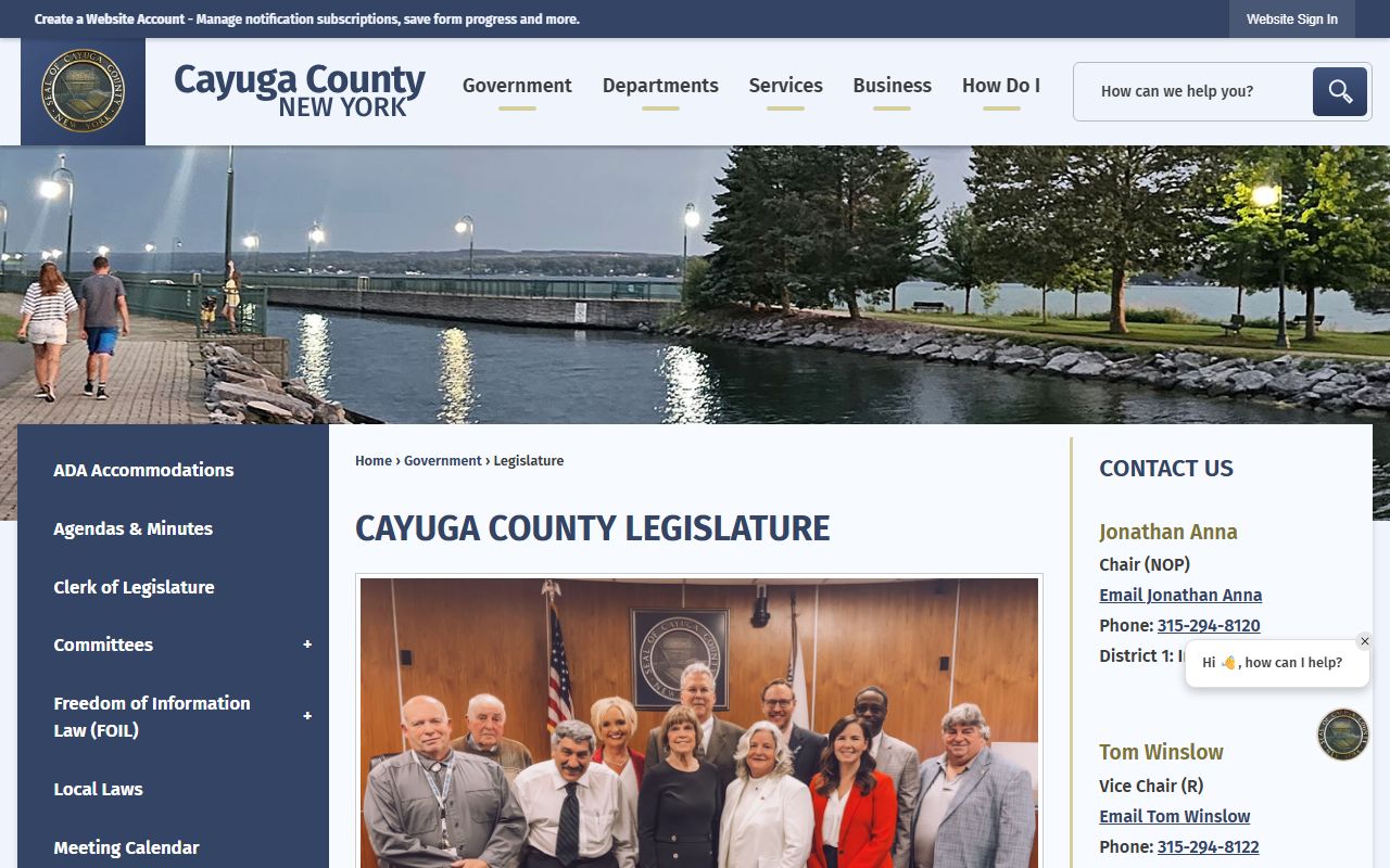 Cayuga County Sheriff's Office website for law enforcement records