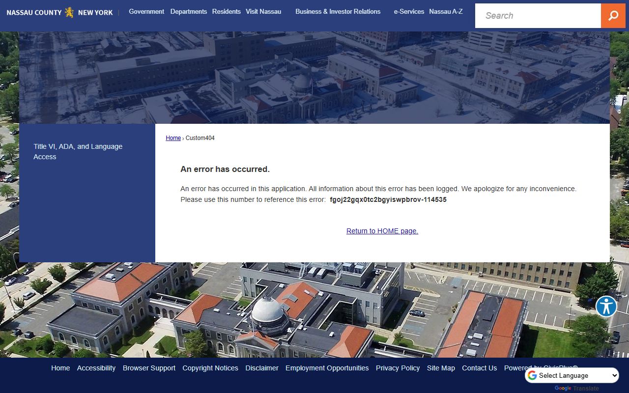 Nassau County District Attorney's Office website showing felony prosecution information